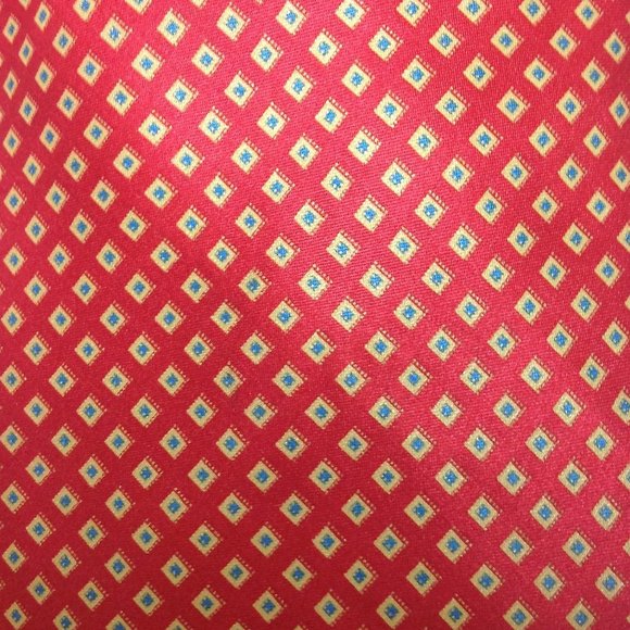 STEFANO RICCI Saks Men's Silk Necktie ITALY Red w/ Diamonds (60"  x  3.8… - Picture 5 of 13